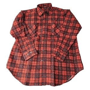 NEW Big Yank‎ Red Plaid Button Up Long Sleeved Shirt Mens Extra Large NWOT
